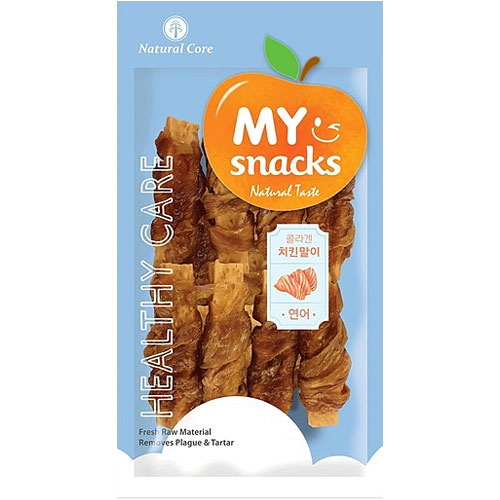 네츄럴코어 마이스낵 콜라겐 치킨말이 연어 53g (1개)_이미지