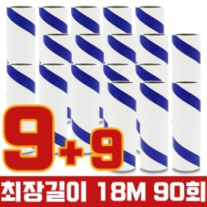 월드크린 청소대장 테이프 돌돌이 리필 18m 3롤 [6개]