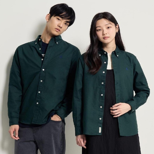 삼성물산 빈폴 멘 Essential 남녀공용 옥스퍼드 솔리드 셔츠 그린 BC6164E05M