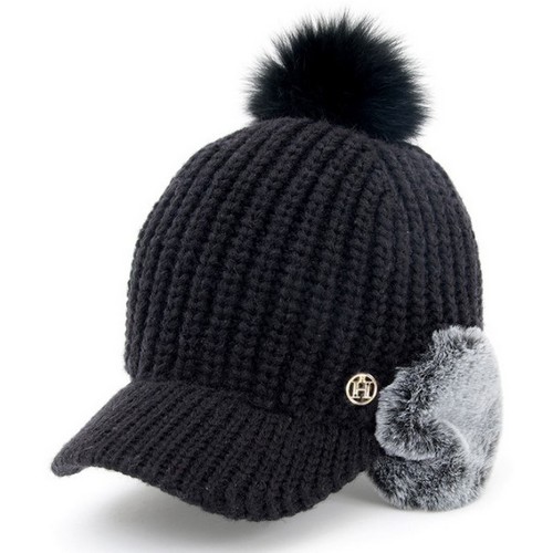 휴스토니 방한 라쿤털 귀마개 골프모자 JA19WWCP01