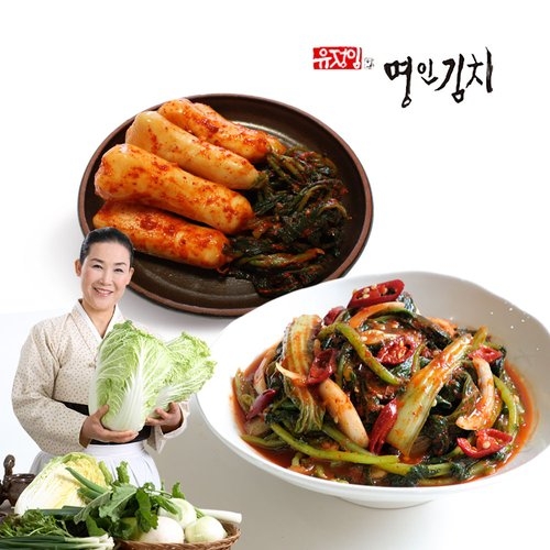  풍미식품 식품명인 유정임 열무얼갈이 2kg + 나박김치 2kg [1개]