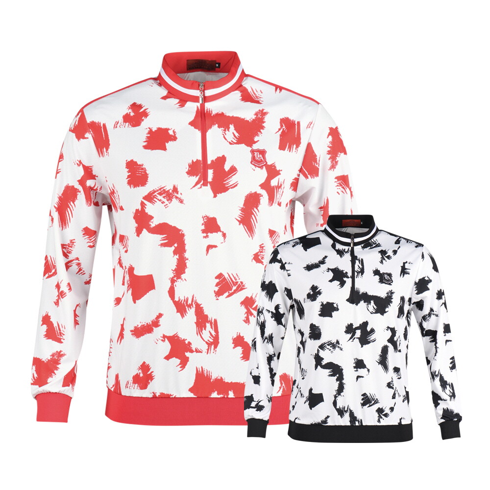 럭스골프 야마구찌 유니크 반집업 긴팔 골프셔츠 YG3S404