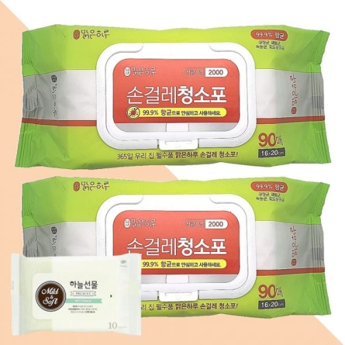 맑은하루 손걸레 청소포 90매 (2개)_이미지