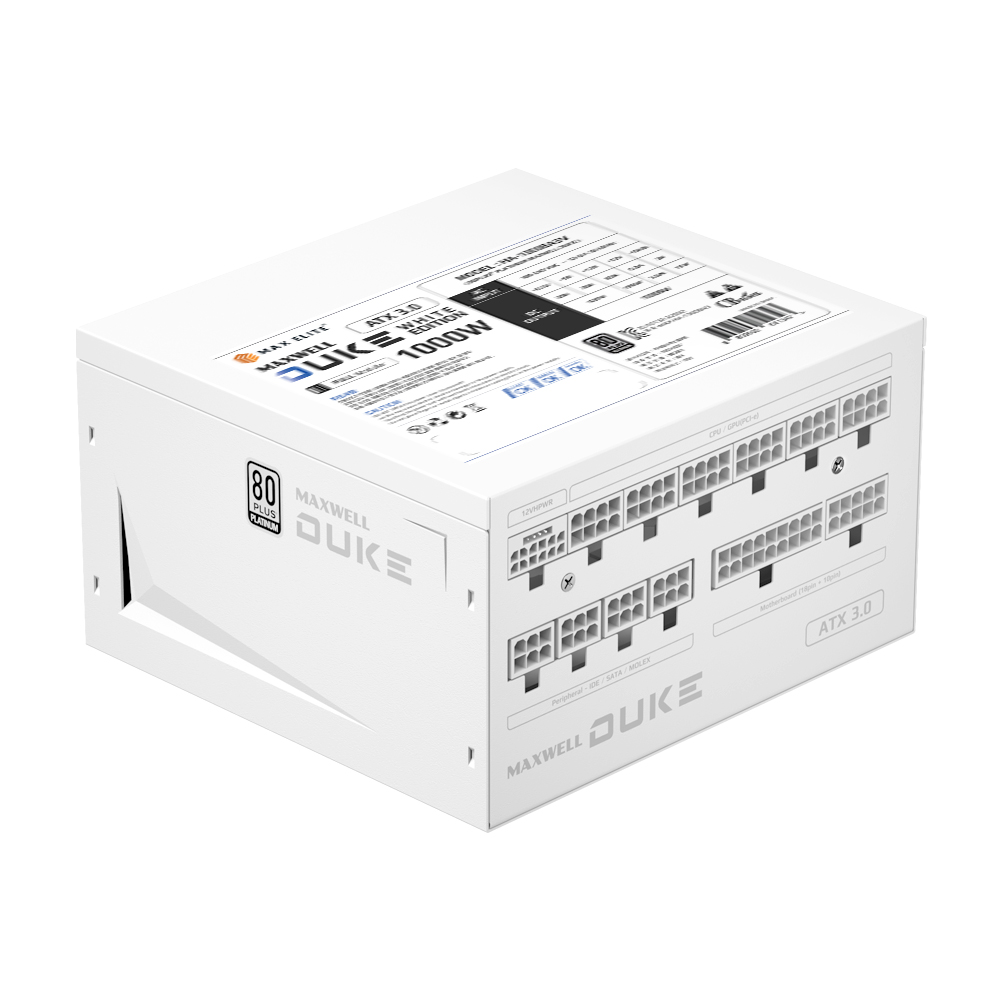 맥스엘리트 MAXWELL DUKE 1000W 80PLUS플래티넘 풀모듈러 ATX3.0 화이트_이미지