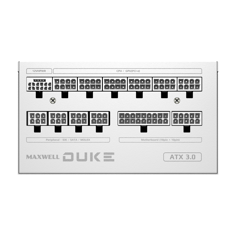 맥스엘리트 MAXWELL DUKE 1000W 80PLUS플래티넘 풀모듈러 ATX3.0 화이트_이미지
