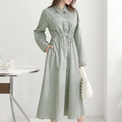 아이우먼 데이체크스냅카라원피스 BNT971M503 빅사이즈_이미지