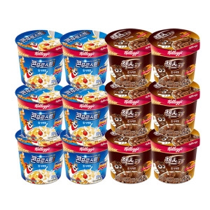켈로그 콘푸로스트 컵 시리얼 30g+첵스초코 30gx각6개 총12개