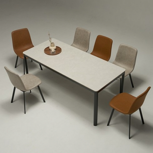 보니애가구 에븐 포세린 세라믹 식탁 1800 (의자6개)_이미지