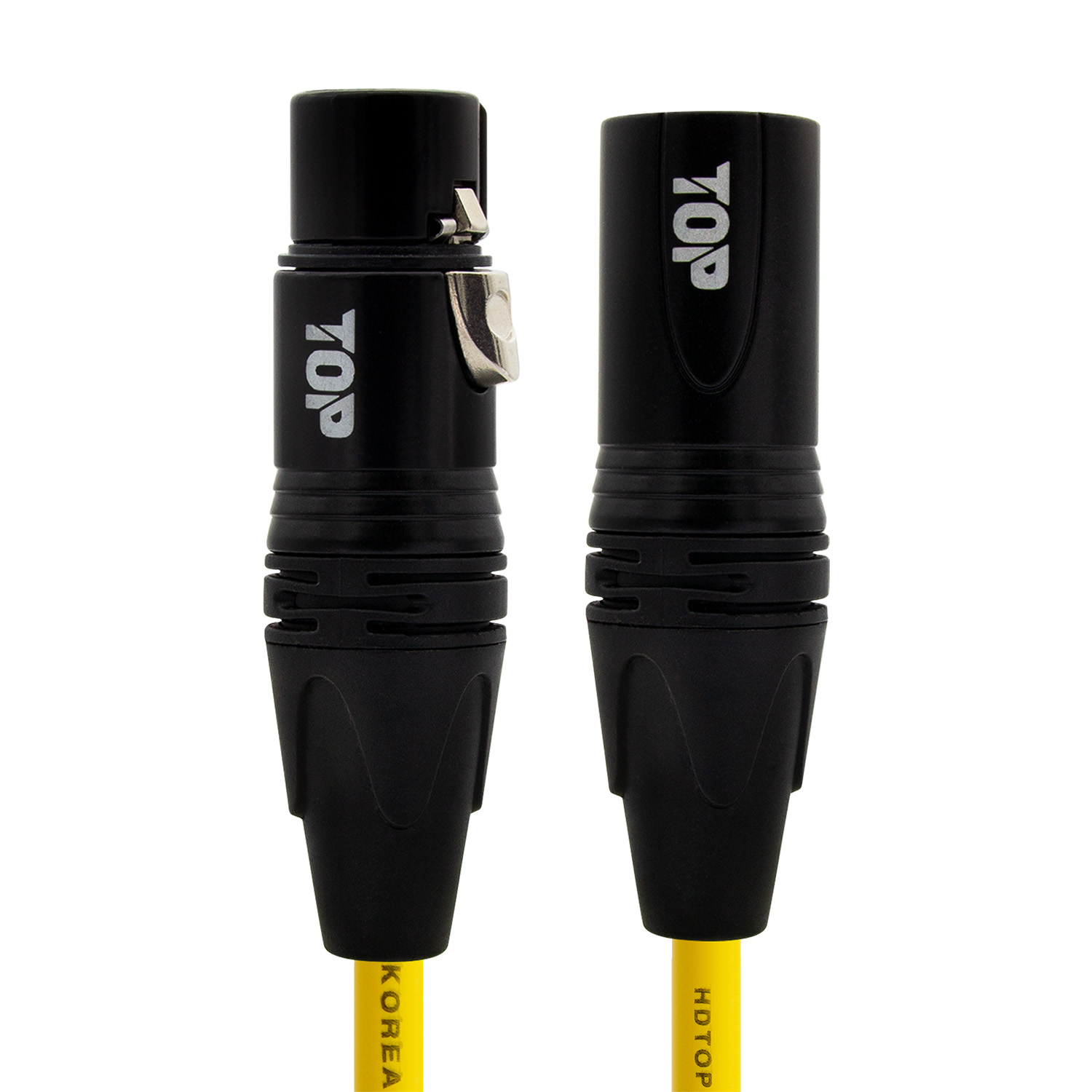탑라인에이치디 HDTOP XLR 암 to 수 마이크 연장 케이블 블랙옐로우 (1.5m, HT-TP6081)_이미지