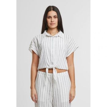 ����ȭ��Ʈ Urban Classics STRUCTURED STRIPED TIED Button-down blouse black 7502..