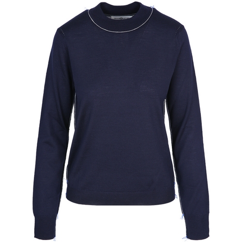 메종마르지엘라 백 스티치 울 니트 SI0HA0005 S17814 (511F, 네이비)