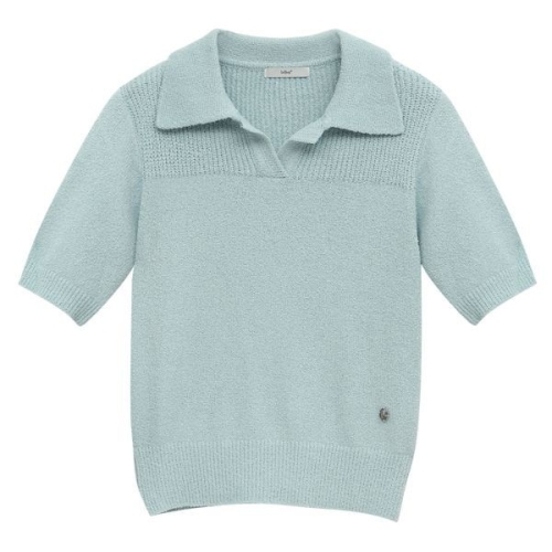 르샵 부클 오픈카라 반팔 니트-LC32KP410_이미지