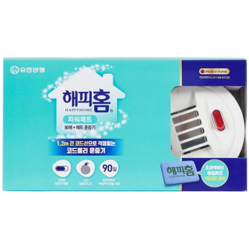 해피홈 파워매트 코드롤러 훈증기 본체 + 리필60매이미지입니다. 누르면 해당 게시물로 새창이동합니다.