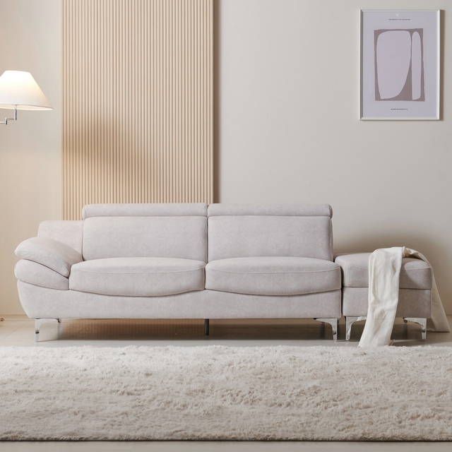 데코라인 조이드 아쿠아텍스 조야 패브릭 소파 3인용 (스툴포함)