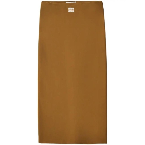 미우미우 러버라이즈드 로고 미디 스커트 MG2060S232122R T 76321979