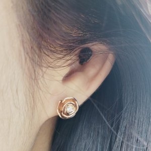 로즈골드 장미침귀걸이 3.9g YM-PO190소_이미지
