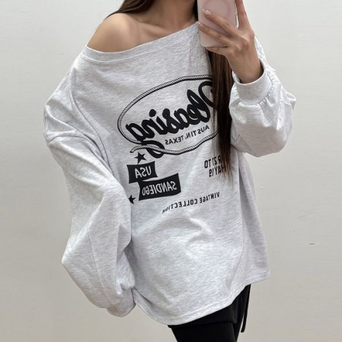 아이우먼 오프밧줄플리징티셔츠 GBX271M602 빅사이즈_이미지