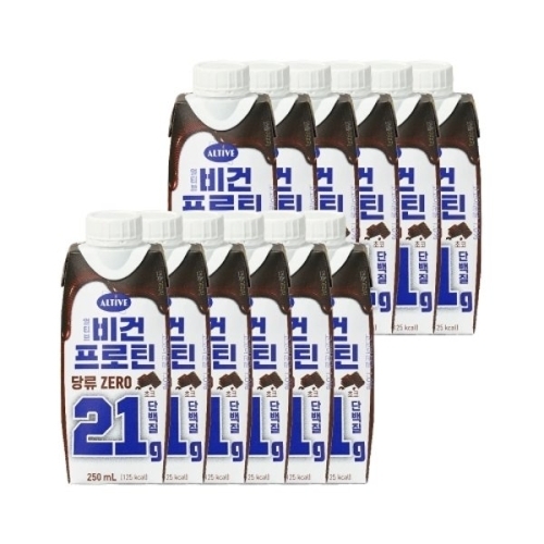 CJ제일제당 얼티브 비건프로틴 초코 250ml (12개)_이미지