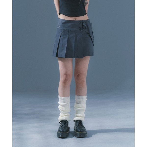 데이즈 인어 INADAZE 플리츠 포켓 카고 미니 스커트 그레이 1964690