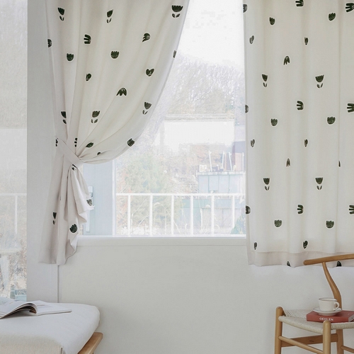 까르데코 모던플라워 창문 암막커튼