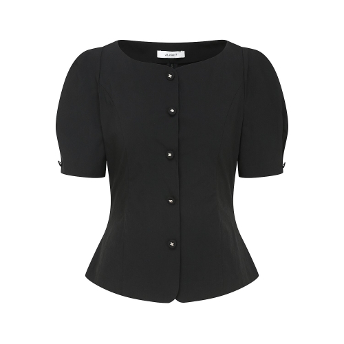 바바패션 JJ지고트 프리미엄 퍼프 슬리브 하트넥 블라우스 GR5A0BL541_이미지