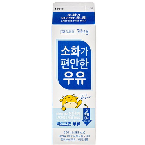 건국유업 소화가 편안한 우유 락토프리 900ml (8개)