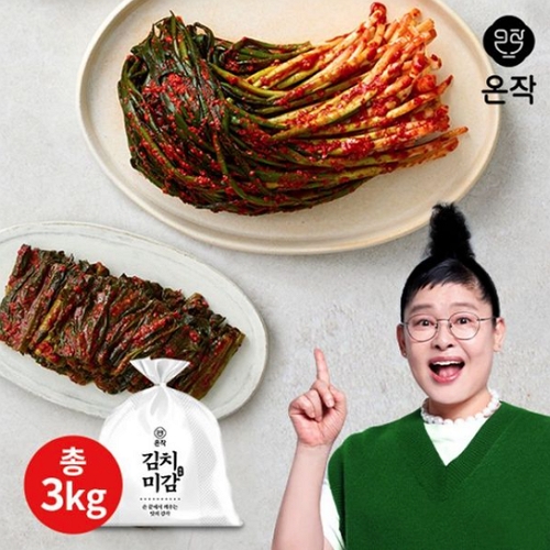 웰빙촌 온작 파김치 2kg + 갓김치 1kg (1개)