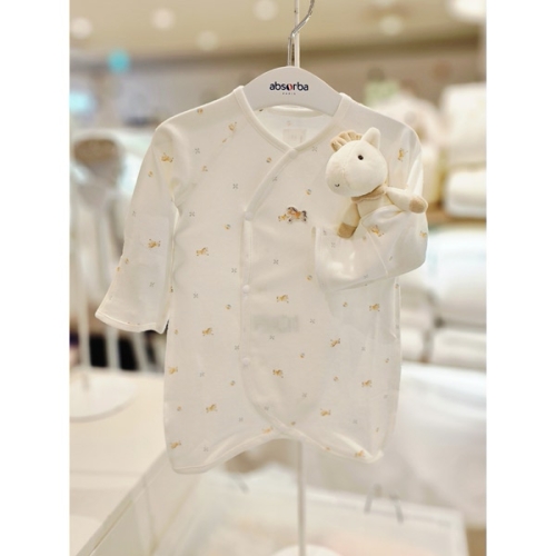 해피랜드F&C 압소바 의류 미우 텐셀 배냇가운 딸랑인형세트 A2C10126B