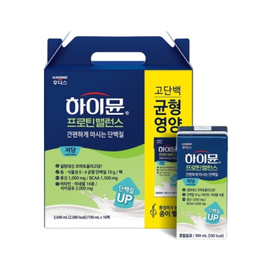 일동후디스 하이뮨 프로틴밸런스 저당 190ml (16개)_이미지