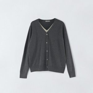 앤클라인 브이넥 레이어드 가디건형 니트 S5HW031 562277_AX6H4KT7310_이미지