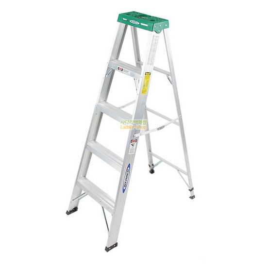 WERNER 와이드 공구함 알루미늄 사다리 (5단)_이미지