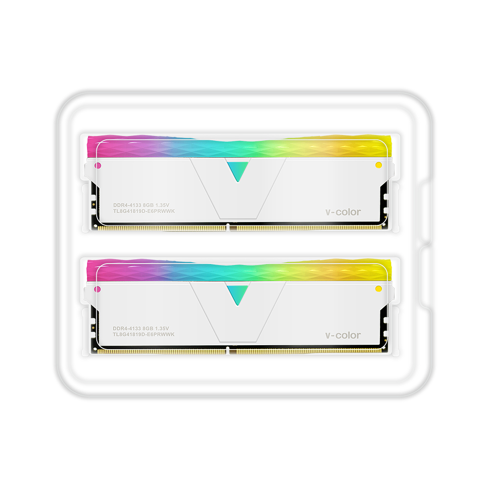 V-Color DDR4-4133 CL19 PRISM PRO RGB WHITE 패키지 (16GB(8Gx2))_이미지