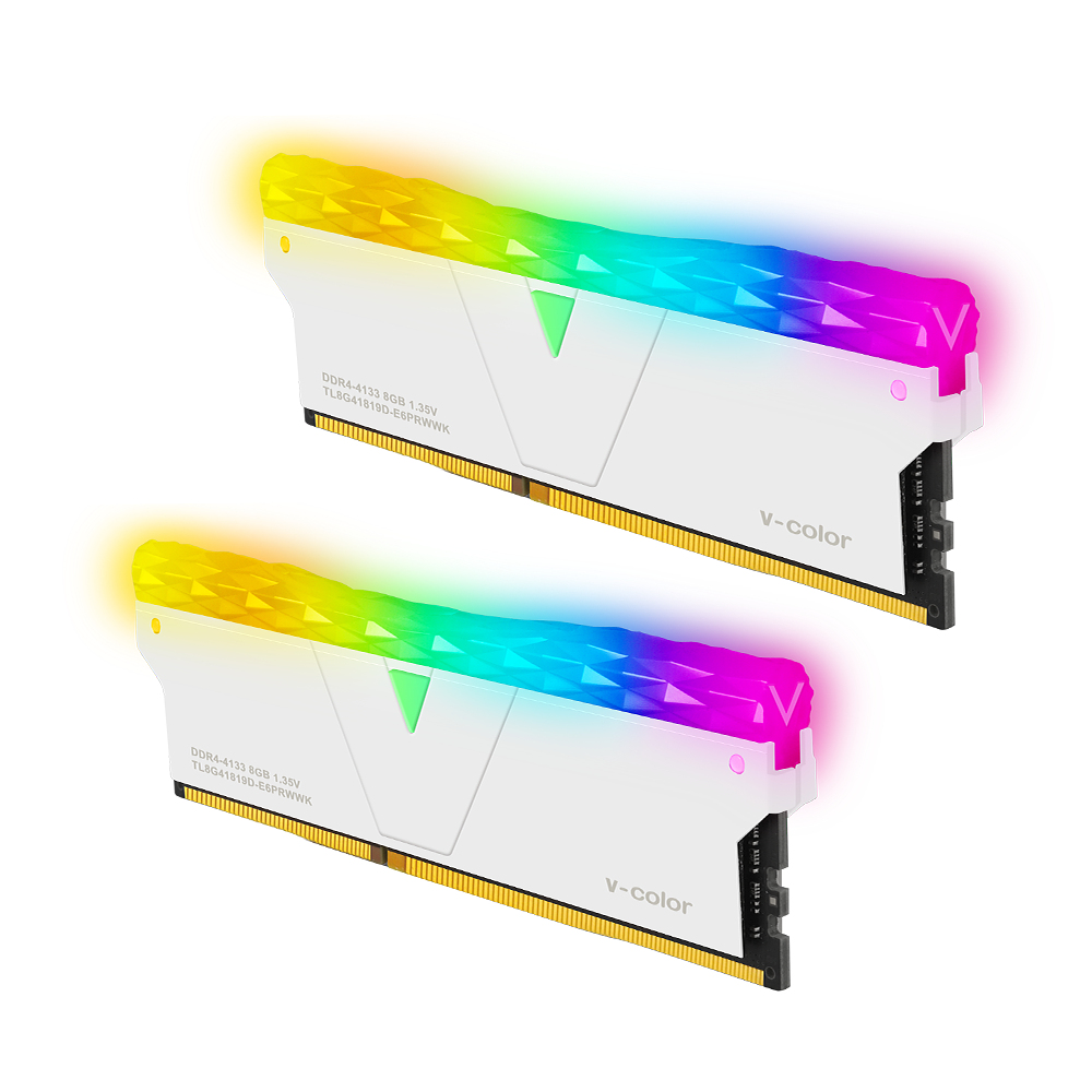 V-Color DDR4-4133 CL19 PRISM PRO RGB WHITE 패키지 (16GB(8Gx2))_이미지
