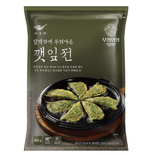 사옹원 담백하게 부쳐나온 깻잎전 400g (4개)_이미지