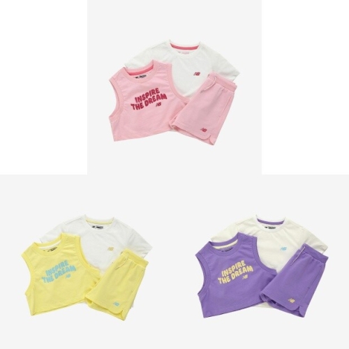 뉴발란스키즈 NBgC Life 반팔 조끼 3PCS 세트 (NK9YE2805G)