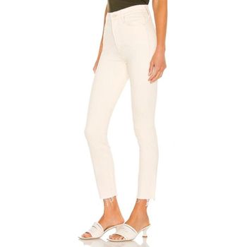 마더 앵클 프레이 화이트 데님 팬츠 153153310