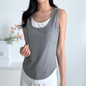 신세계인터내셔날 오노마 ONM 레나스 스쿱넥 배색 포인트 여성용 캐주얼 슬리브리스 36154717