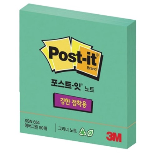 3M 노트 SSN 654-RC 에버그린 (40개)_이미지