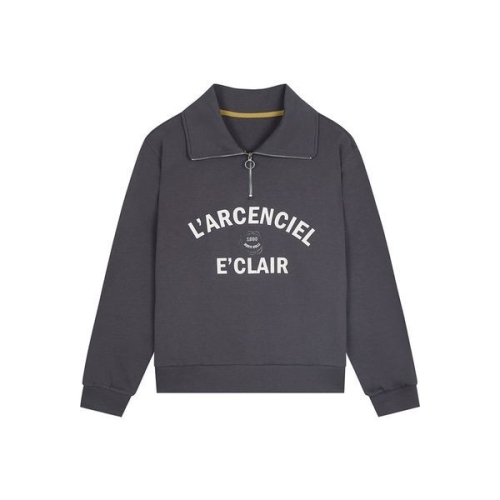 신원 베스띠벨리 그레이 비즈 프린팅 하프집업 스웨트셔츠 BHIBI2814