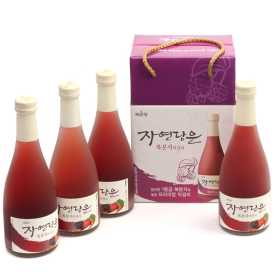 국순당(고창명주) 자연담은 복분자막걸리 360ml 4입 세트 (6개)