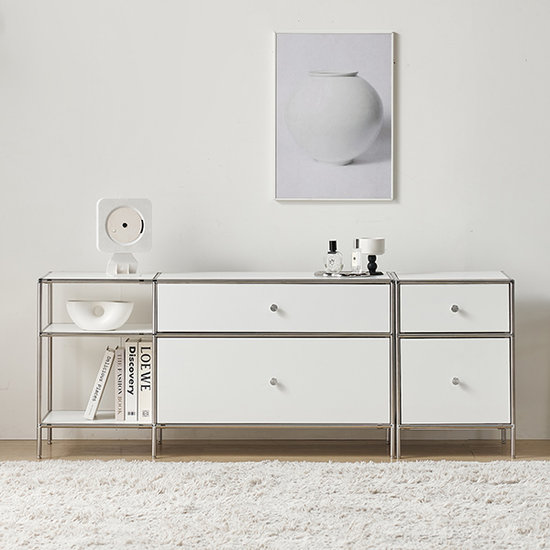 무디 모듈 높은 수납 선반형 거실장 1600