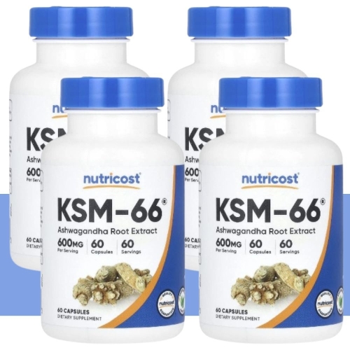 뉴트리코스트 KSM-66 아슈와간다 뿌리추출물 600mg 60캡슐 (4개)