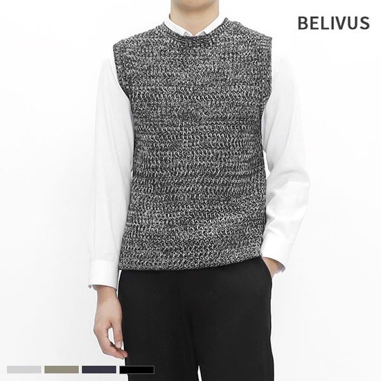 빌리버스 라운드 니트 베스트 BTS029