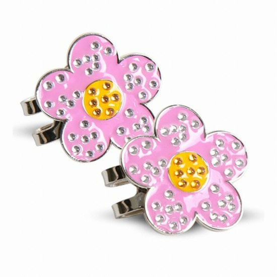 핑크 플라워 디자인 골프 큐빅 볼마커