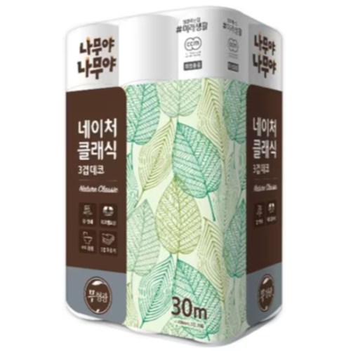 미래생활 나무야나무야 네이처 클래식 3겹 데코 30m (30롤) (1팩)