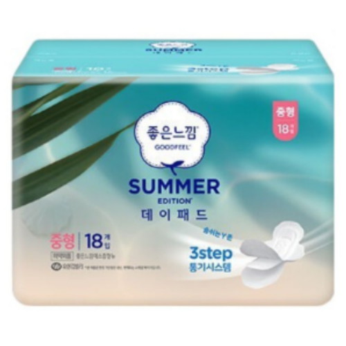 좋은느낌 썸머 에디션 데이패드 중형 18개 (6팩(108개))_이미지