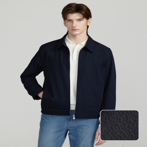 LF 닥스 남성 다크네이비 시어서커 블루종 점퍼_DMJU5B302N3