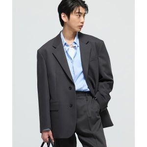 TNGT 그레이쉬카키 대디핏 노치드 싱글 트윌 셋업 자켓 TNJA4F1K2 S8_이미지