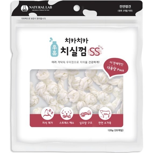 이레본 네츄럴랩 독 치카치카 우유 치실껌 SS 120g (6g x 20p) (1개)