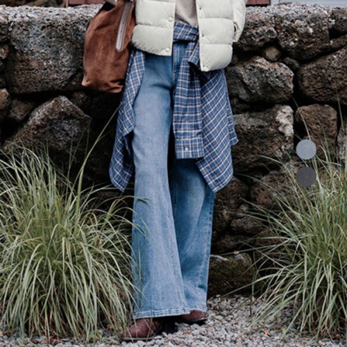 프로젝트엠 여성 이지웜 와이드 기모 데님 팬츠 EPF4DP2200_이미지